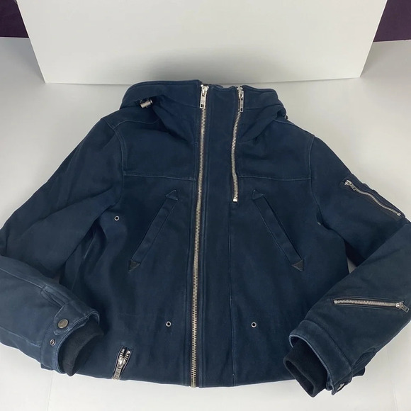 Shabby chic Khujo vintage zip  up moto military field jacket size large - Picture 5 of 17